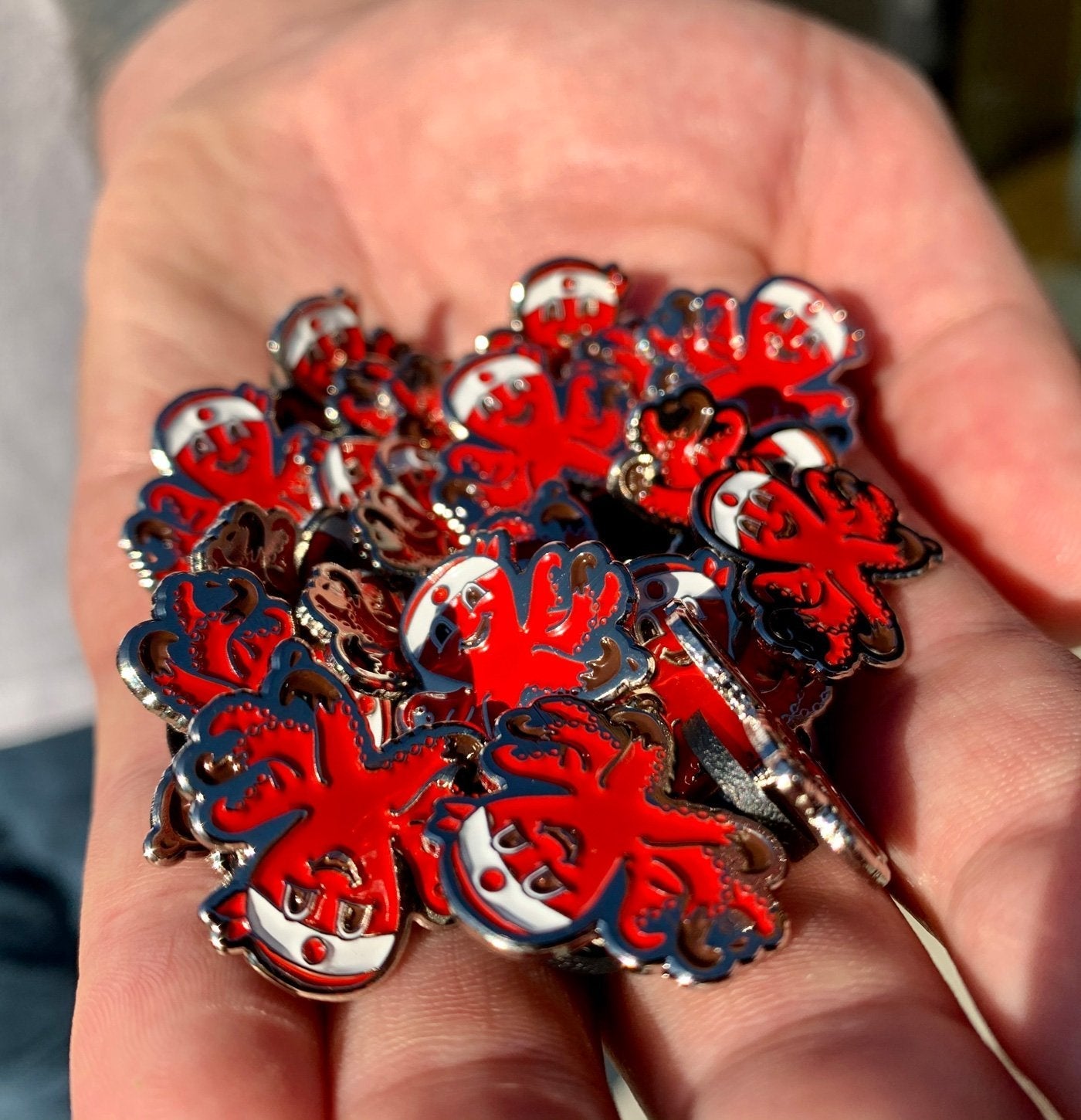 Red Octo Pin - Bright Celebration Pin Assortment